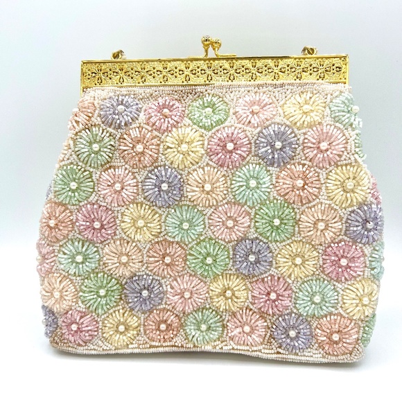 VTG Flower Beaded Handbag - Picture 3 of 10